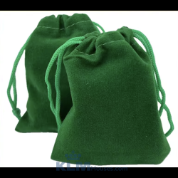 Green velvet gift bag